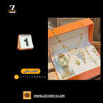 علبة ساعة نسائي مشذر + سوار + كلاده+تراجي+محبس