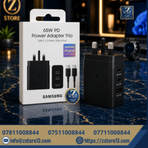 شاحنة سامسونج ثلاثي المنافذ بقوة 65W أصلي (Trio Adapter) - ضمان