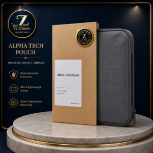 حقيبة يد تقنية بتصميم أنيق ومقاوم للماء Alpha Tech Pouch - حافظة منظمة إلكترونية رفيعة (Slim Water-Resistant) لملحقات الهواتف واللابتوب من Z Store