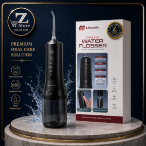 جهاز خيط الأسنان المائي اللاسلكي القابل للشحن Moxedo Cordless Water Flosser - خزان 260ml مع 4 أنماط تنظيف وضغط مخصص (ضمان سنة كاملة من Z Store)