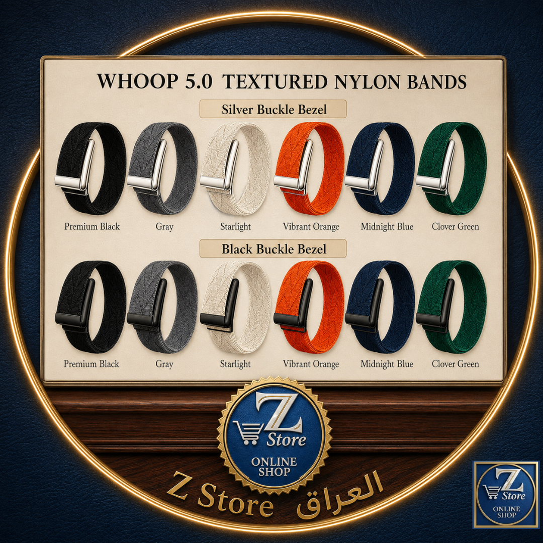 سير رياضي بديل من النايلون المنقوش لساعات Whoop 5.0 الذكية (متعدد الألوان والإبزيم)